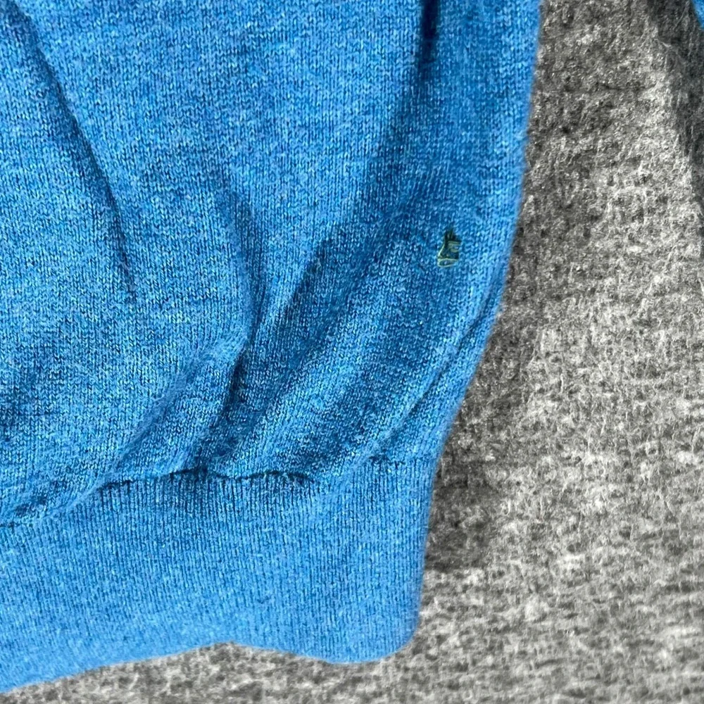 L.L.Bean‎ Mens Long Sleeve Polo Shirt XL Blue Cotton Cashmere Blend Knit